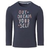 Donkerblauwe t-shirt 'outdream yourself' - Kingfisher blue nights
